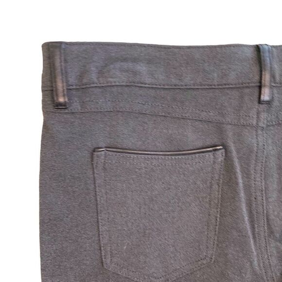 Ci Sono charcoal grey black faux leather trim Ponte knit pant back pants large - Picture 5 of 8